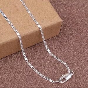 Silver Plated Stainless Steel Box Chain Necklace – Minimalist Layering Jewelry